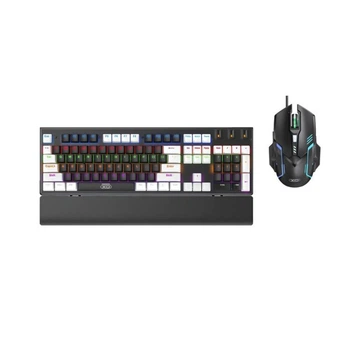 Дротова Клавіатура та Миша XO KB-06 luminous mechanical, Black