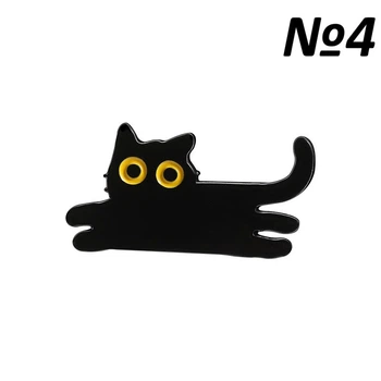 Значок пін Чорний котик No4