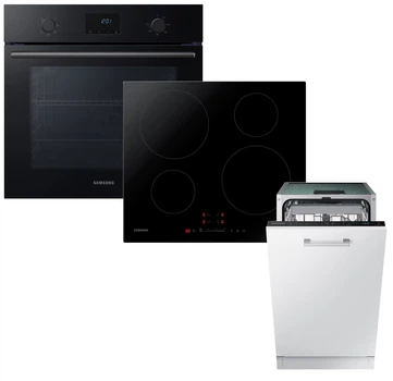 Духова шафа електрична Samsung NV68A1110RB/WT + Варильна поверхня індукційна Samsung NZ64H37070K/WT + Вбудована посудомийна машина Samsung DW50DG450B00UA (комплект)