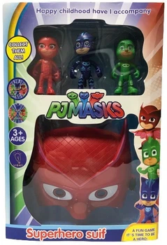 Игровой Набор PJ Masks Маска Алетт ( светящиеся глаза) + 3 Фигурки Героев " Герои в масках "