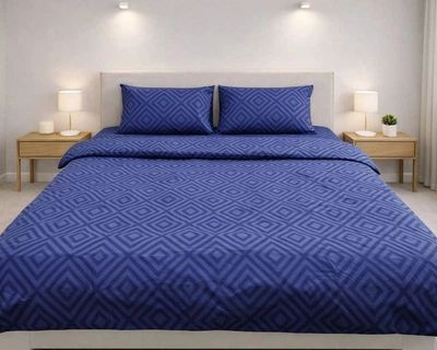 Постельное белье LARA бязь d11297e Ромб Dark Blue евро