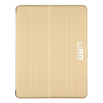Чехол UAG Metropolis для iPad mini 2024 и mini 6 2021 защитный чехол-книжка из силикона и кожзама золотого цвета