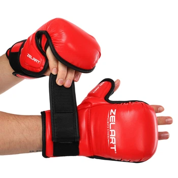 Перчатки Крабы спаринговые для MMA PU Zelart BO-4612 Размер XL Красный