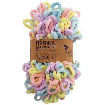 Пряжа для в'язання руками плюшева Craft time 100 г, 7 м тон №18 - 648194