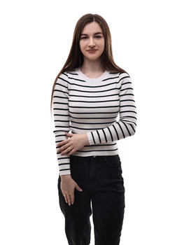 Джемпер женский OneSize Черно-белый (699322-OneSize)