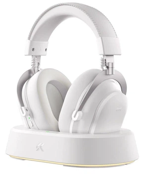 Геймерська бездротова (Bluetooth + 2,4G) гарнітура MCHOSE V9 Turbo+, 7.1, ANC, Hi-Res Audio, PC/PS4/PS5/Switch/Xbox Icy White/Білі (HW-V9-11)