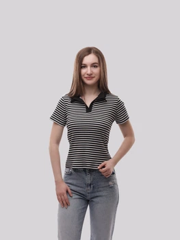 Поло женское 42 Черно-белый KVITA (713434-42)