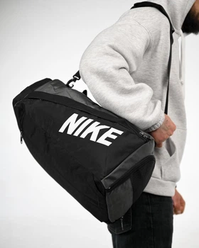 Спортивная сумка Nike ТР6702, черная с серым, дорожная сумка Nike, сумка для тренировок Nike