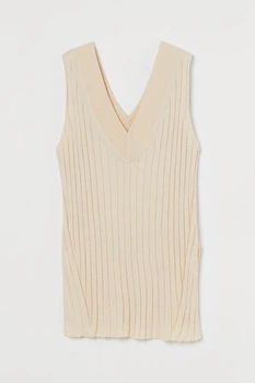 Вязаный жилет H&M 971024004c61 S бежевый (100009303)
