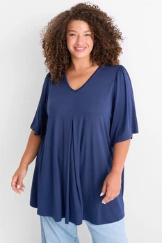 Туника из вискозы C&A 2243876c61 3XL темно-синяя (100010334)