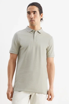 Поло из хлопка slim fit C&A 2216477c61 S серое (100011179)