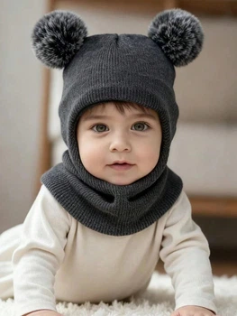 Шапка Shein sk2412187962486757 3-8 лет серая (100007512)