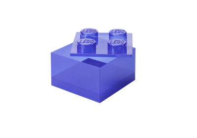 Pojemnik LEGO Klocek 4 Transparentny fioletowy z brokatem (40090800) (5711938249397)