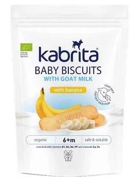 Дитяче молочне печиво Kabrita з Бананом на козячому молоці для першого прикорму, від 6 місяців, 115 г