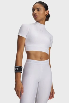 Жіночий білий топ HeatGear Crop Mock SS-WHT Under Armour LG 6010006-100
