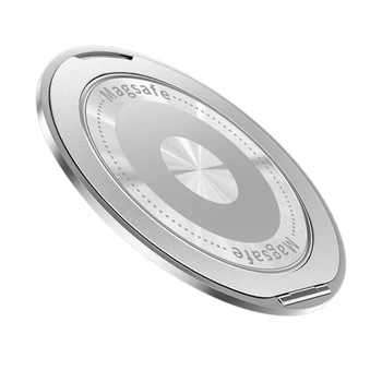 Магнітний тримач для телефону MagSafe з кільцем-підставкою, алюмінієвий, складаний, срібний
