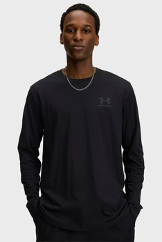 Чоловічий чорний лонгслів UA SPORTSTYLE LEFT CHEST LS Under Armour L 1329585-002