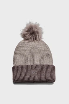 Жіноча сіра шапка UA Halftime Ribbed Pom Under Armour OSFM 1373098-294