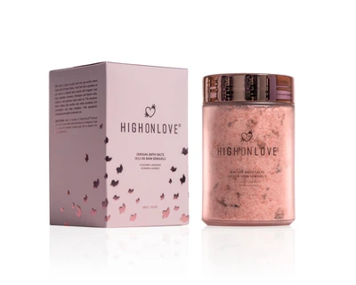 Рожева сіль для ванниз олією насіння канабісу Sensual Bath Salt, 500 гHighOnLove (Канада)
