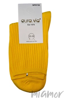Носочки в рубчик хлопковые Aura.Via NP8726 (2 пары) 35-38 Желтые