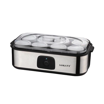 Йогуртница Sokany SK-08109 серебро 20 Вт на 8 стеклянных баночек 1.26 л (107-80-SK-08109)