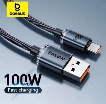 Кабель 100W Baseus Crystal Shine Series Fast Charging Data Cable Кабель USB to Type-C 5А 1.2m CAJY000401 Black