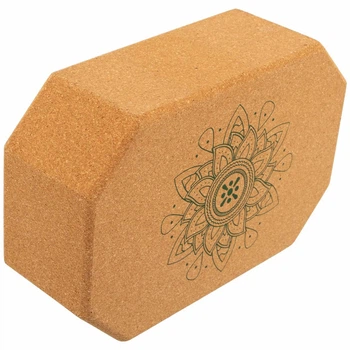 Блок для йоги кирпич опорный для йоги пробковый Bloom Cork Yoga Brick 7122 размер 22.5х15х7.5см