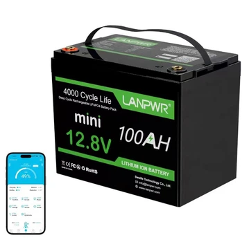 Аккумулятор LanPWR LiFePO4 12V 100AH 1280Wh BMS Bluetooth