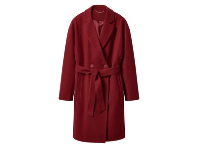 Пальто со съемным поясом для женщины Esmara LIDL 487529 40(M) Бордовый