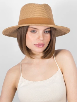 Шляпа женская VILSS Кенія LU-079-03 56-58 Темно-бежевый/Светло-коричневый (ROZ6501087005)