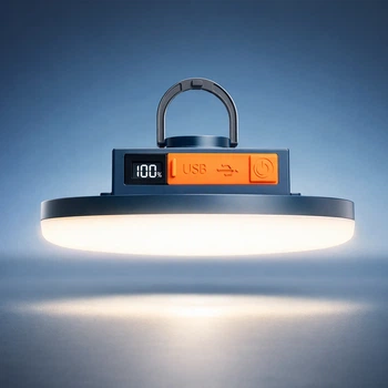 LED кемпінговий світлодіодний ліхтар-повербанк на акумуляторі з підвісним гачком і магнітом, портативна USB аварійна лампа при відключенні електроенергії, 3 режими освітлення