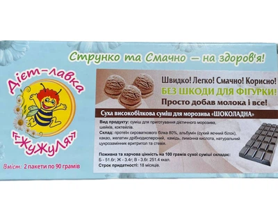 Мороженое протеиновое без сахара (сухая смесь) "Шоколад", ТМ ЖуЖуля, 180 г