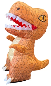 Динозавр на радиоуправлении T-Rex 60 см большой надувной от аккумулятора с пультом ду коричневый музыка движение