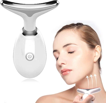 Микротоковый массажер для лица и шеи anti-aging лифтинг с подогревом уход за кожей