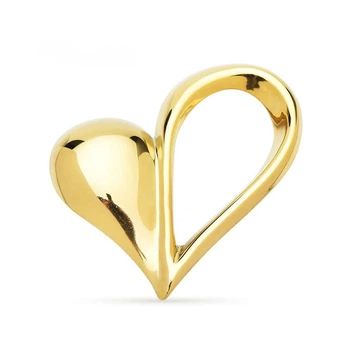 Брошь из стали BROCHE бижутерия Модерн Сердце Симпатия золотистая BRBF115420