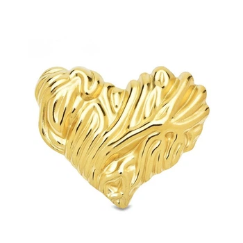 Брошь из стали BROCHE бижутерия Модерн Сердце Искренность золотистая BRBF115422