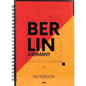 Блокнот А5 96 арк спіраль клітинка Berlin (8032-05-A)