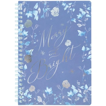 Блокнот А5 80 арк спіраль клітинка крем блок пластикова обкладинка Flower symphony (8033-7-a)