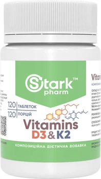 Вітамін D3 та K2 Stark Pharm Vitamin D3 & K2 120 таблеток (22398) (4829888053511)