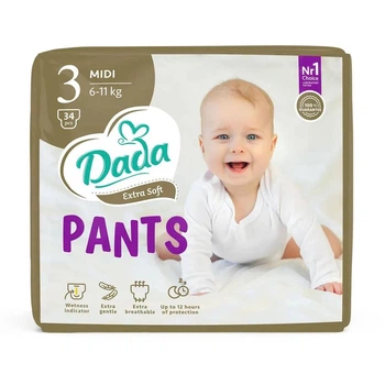 Подгузники-трусики детские Dada Extra Soft Midi 3 (6-11 кг) 34 шт.