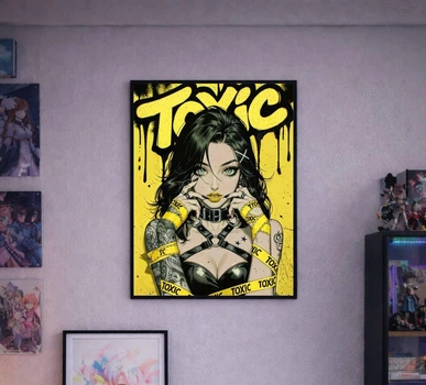 Постер у рамці під склом Toxic Girl: Street Style Anime Graffiti Poster А4