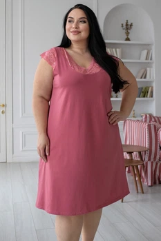 Ночная рубашка из натурального хлопка XXL+ Нк1110 Кораловый, 3XL