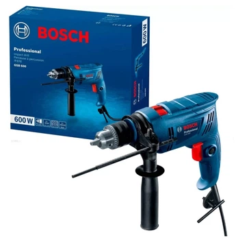 Дрель ударная Bosch GSB 600 (600 Вт, 3000 об/мин) c кулачковым патроном (26843)