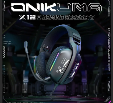 Навушники геймерські навушники Onikuma X12, чорні, 40 мм, RGB, 360° мікрофон