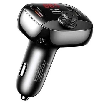 FM - трансмітер USAMS US-CC143 with Bluetooth FM Digital Display Black