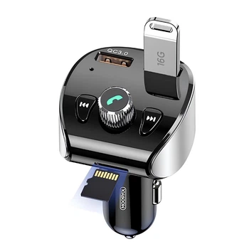 FM - трансмітер JOYROOM JR-CL02 with Bluetooth FM Shadow Series Wireless Black