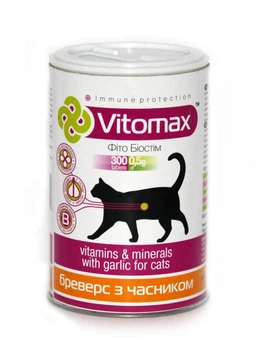 Vitomax Бреверс с пивными дрожжами и чесноком витамины для кошек 1000 таб.