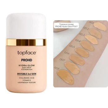 Тональна основа Topface PROHD Hydra Glow Easy Drop рідка, 30 мл (PT477), 08 Deep Umber Бурштинова засмага