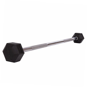 Штанга фиксированная прямая обрезиненная FDSO Rubber Hexagon Barbell TA-6230 10 кг Черный (58508088)