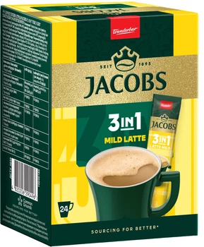Кофейный напиток Jacobs 3 in 1 Latte Mild 24 х 13 г (4820206290496)